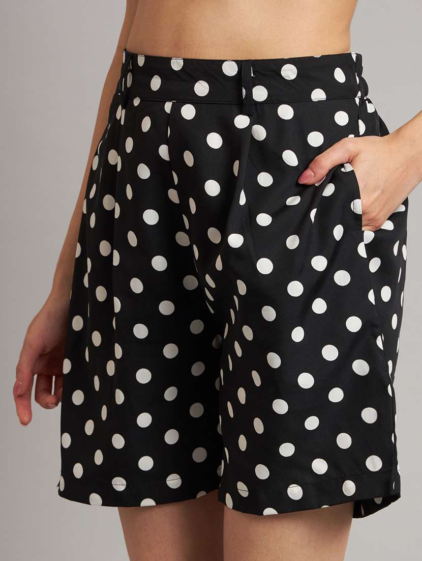 women polka doted shirt and shorts co-ord set - 21740860 -  Standard Image - 4