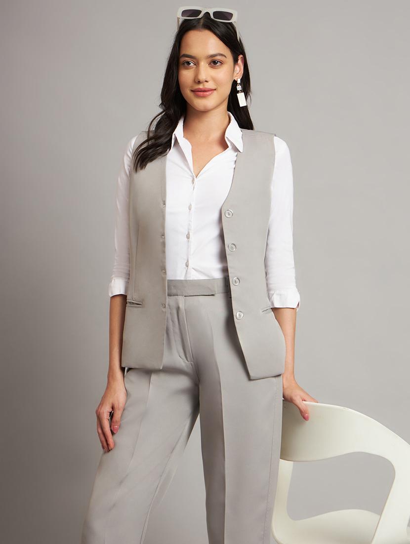 women solid sleeveless vest top - 21740915 -  Zoom Image - 0