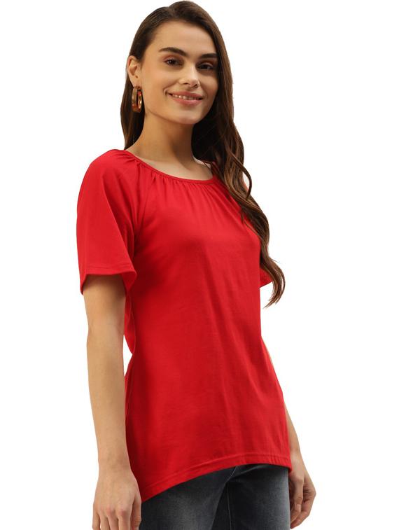 women solid short sleeves regular t-shirt - 21740933 - Standard Image - 1