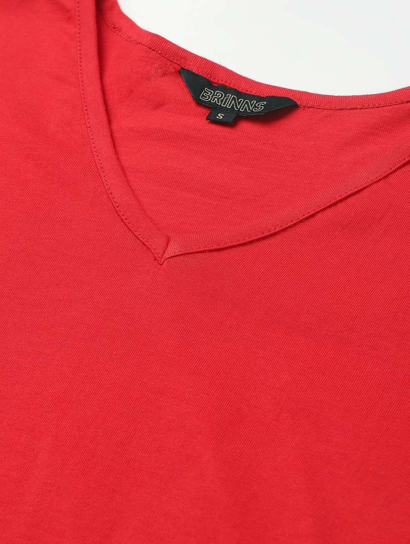 women solid three quarter sleeves regular t-shirt - 21740939 -  Standard Image - 4