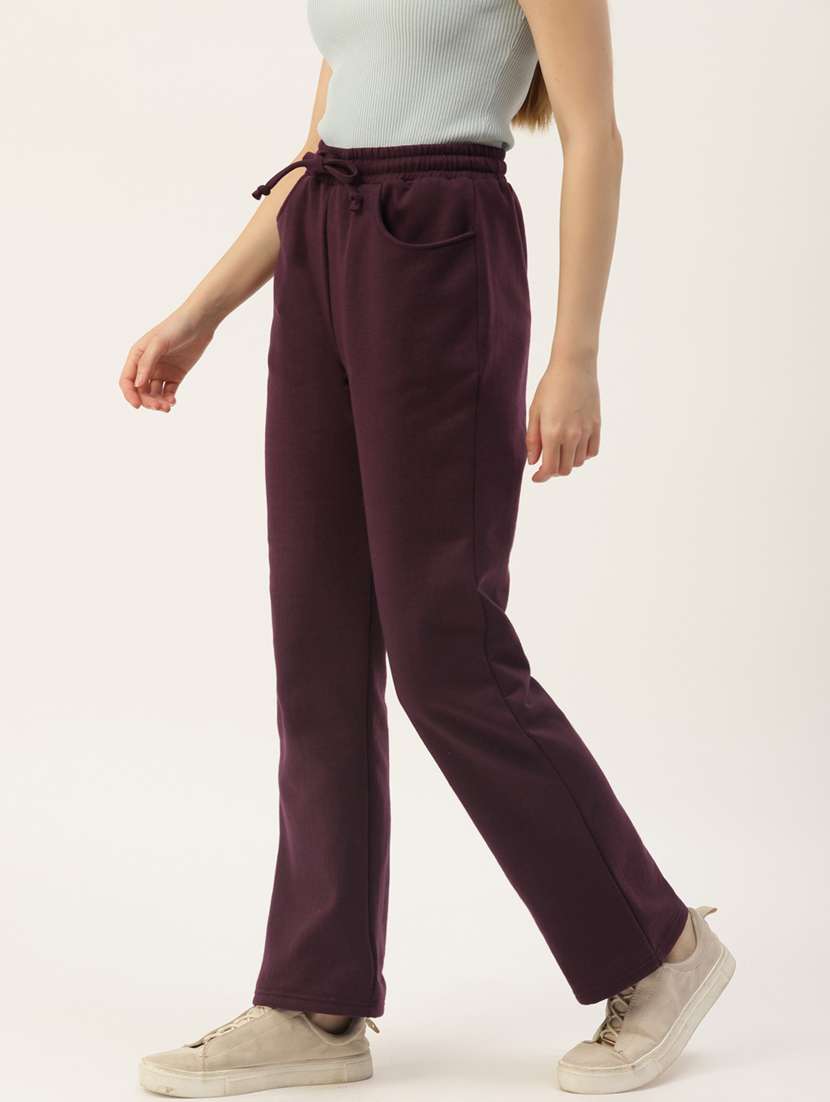 women solid mid rise straight fit trouser - 21740948 - Standard Image - 1