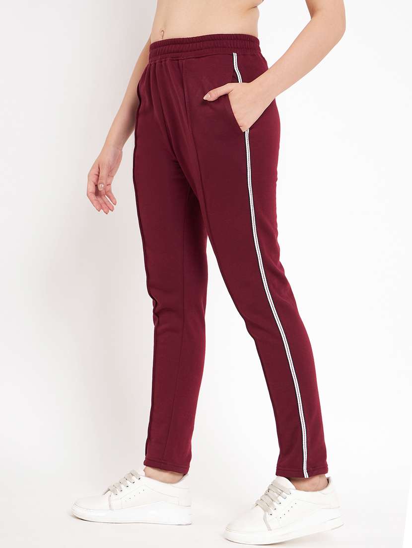 women tapered mid rise track pant - 21741008 - Standard Image - 1