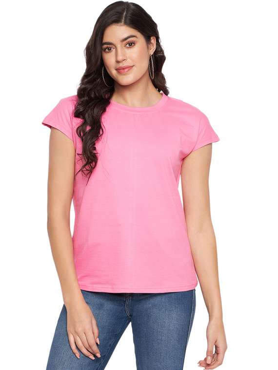 women solid short sleeve top - 21741029 -  Zoom Image - 0