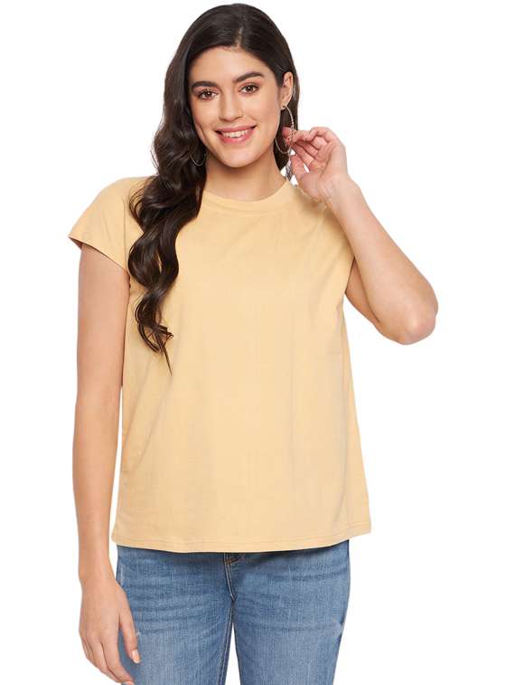 women solid short sleeve top
