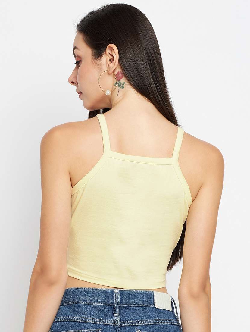 cream cotton blend crop top - 21741062 -  Standard Image - 1