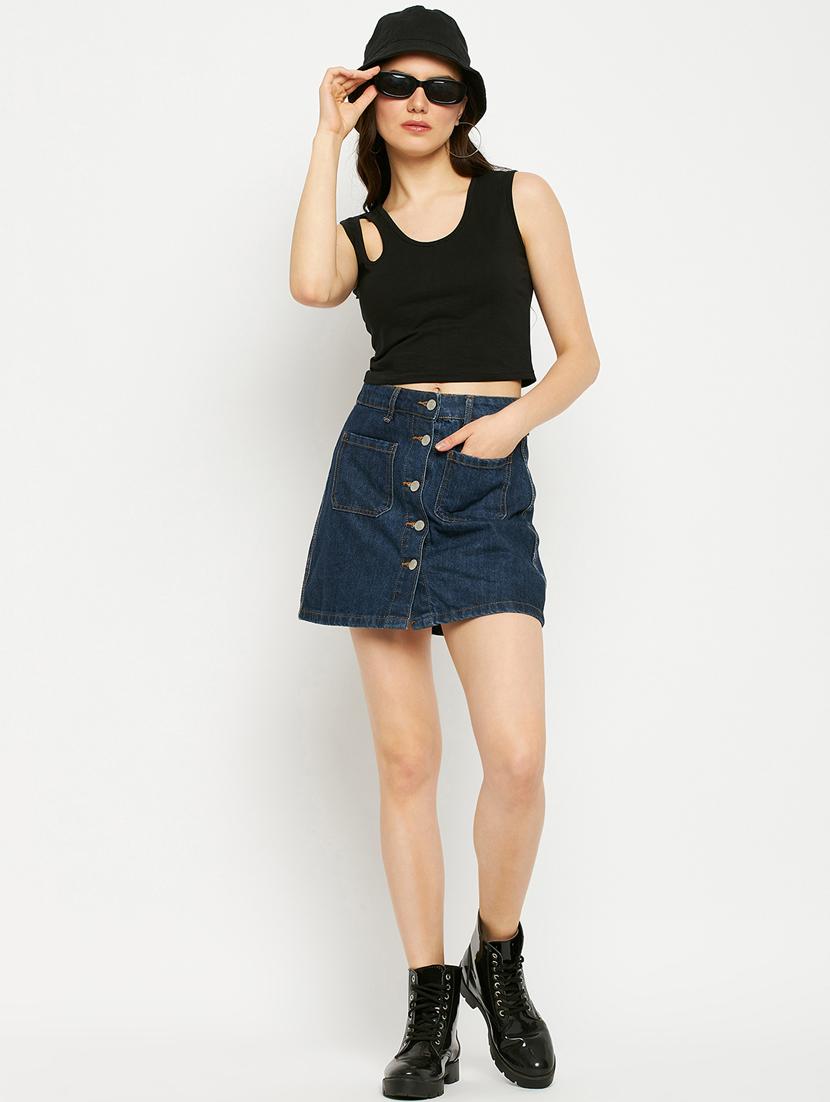 women solid sleeveless crop top - 21741072 - Standard Image - 4