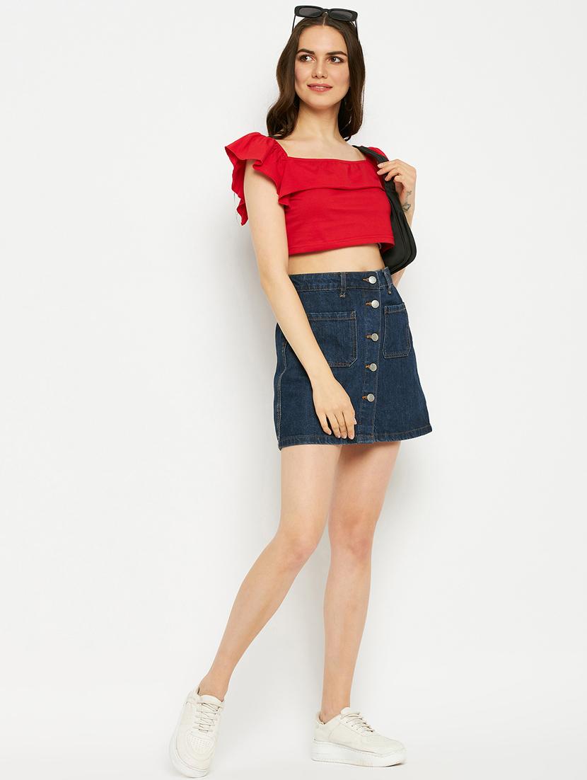 women solid sleeveless crop top - 21741075 - Standard Image - 4