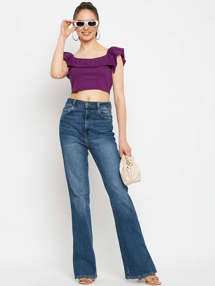 women solid sleeveless crop top - 21741076 -  Standard Image - 4