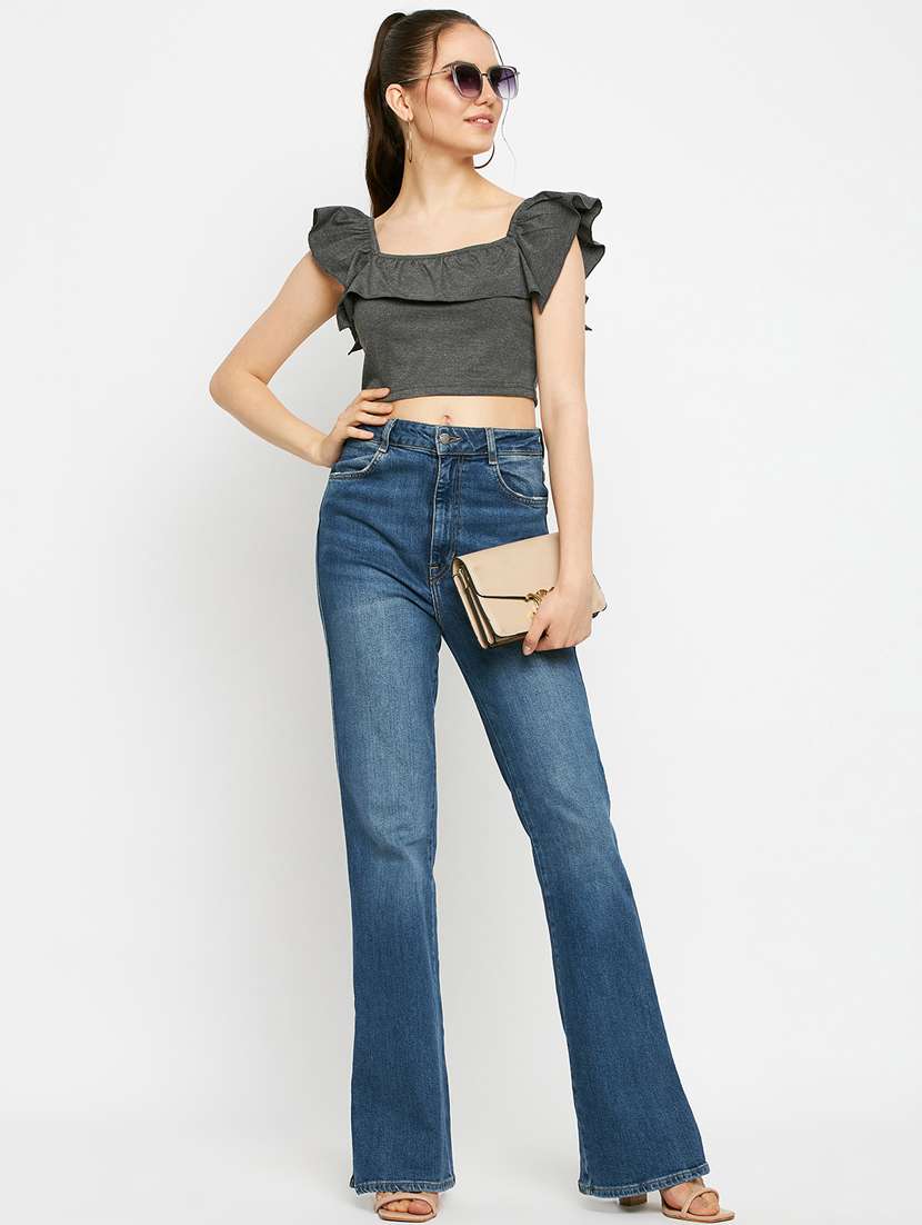 women solid sleeveless crop top - 21741080 -  Standard Image - 4
