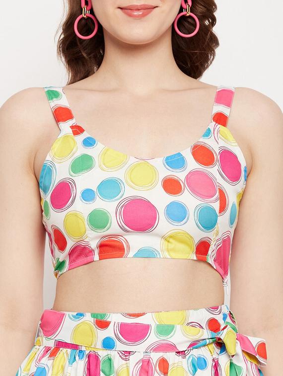 women printed sleeveless crop top - 21741082 - Standard Image - 4