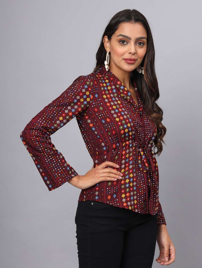 women printed long sleeve top - 21741090 -  Standard Image - 1