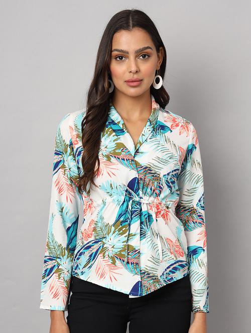 women printed long sleeve shirt top - 21741182 -  Standard Image - 0