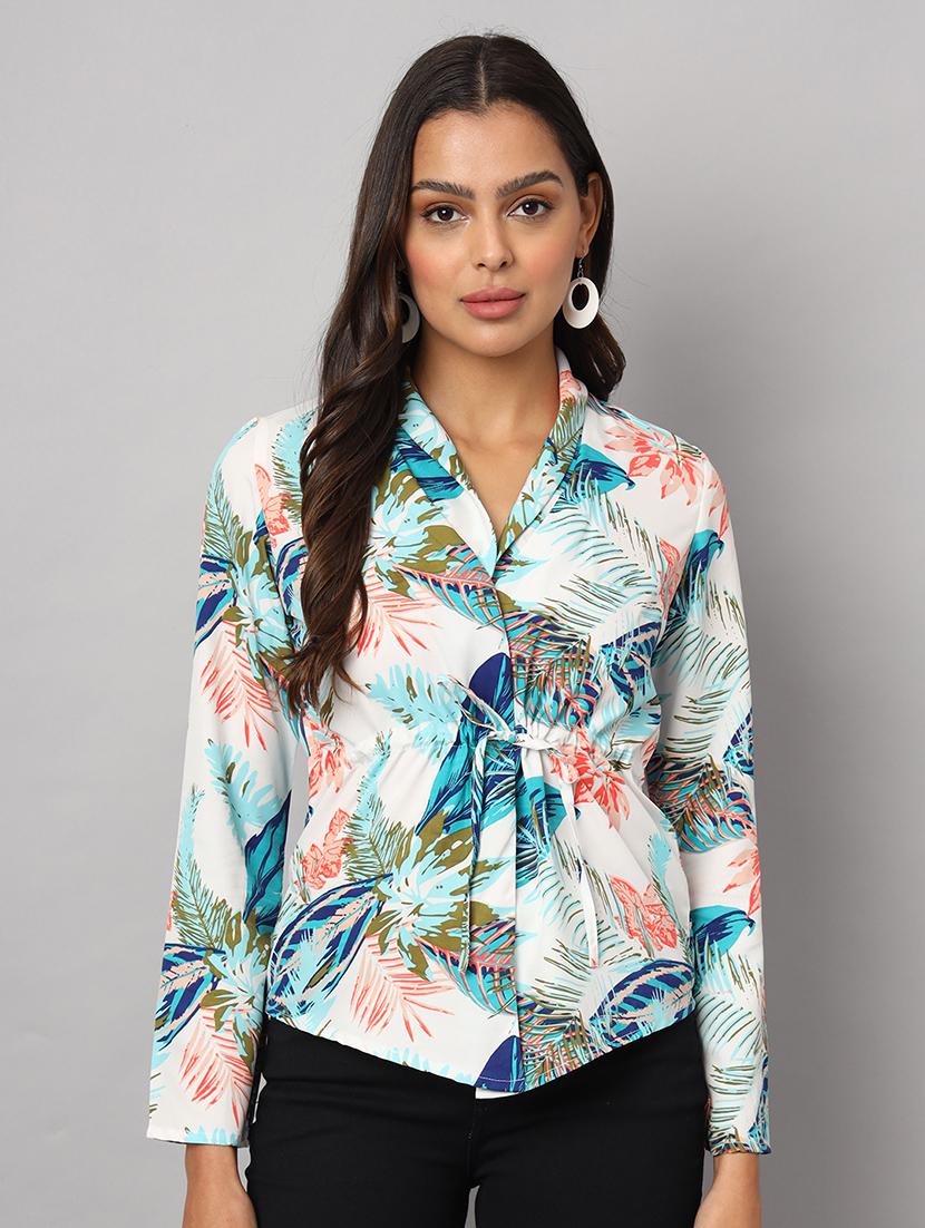 women printed long sleeve shirt top - 21741182 -  Zoom Image - 0