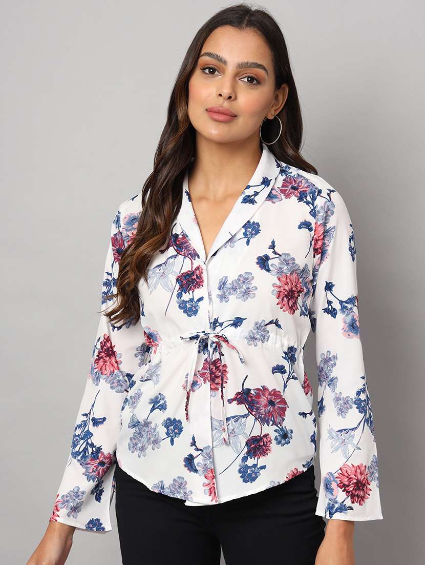 women printed long sleeve shirt top