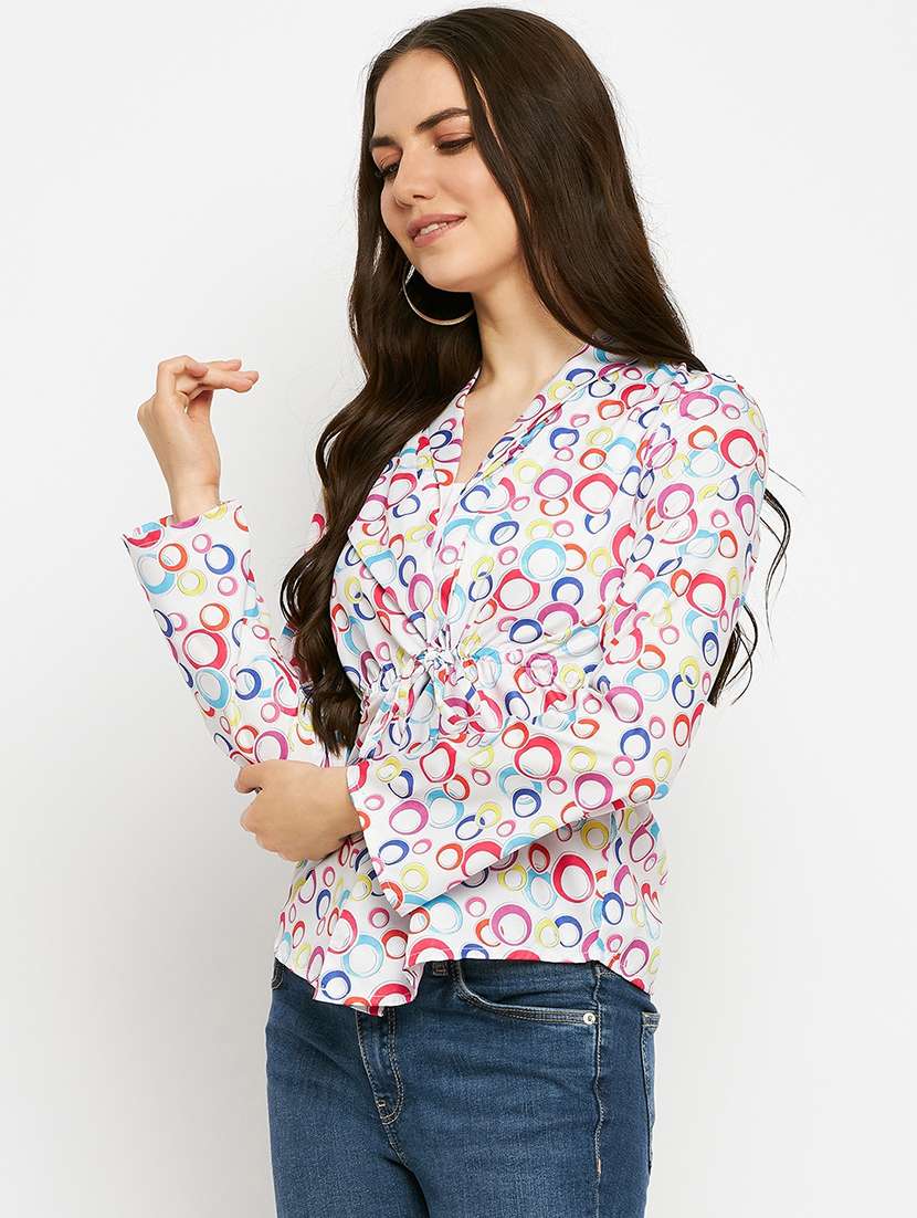 women printed long sleeve shirt top - 21741193 -  Standard Image - 1