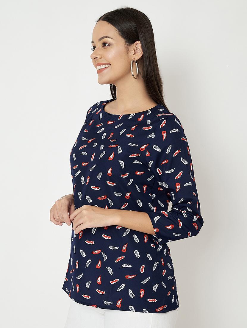 women printed three quarter sleeve top - 21741202 -  Standard Image - 1