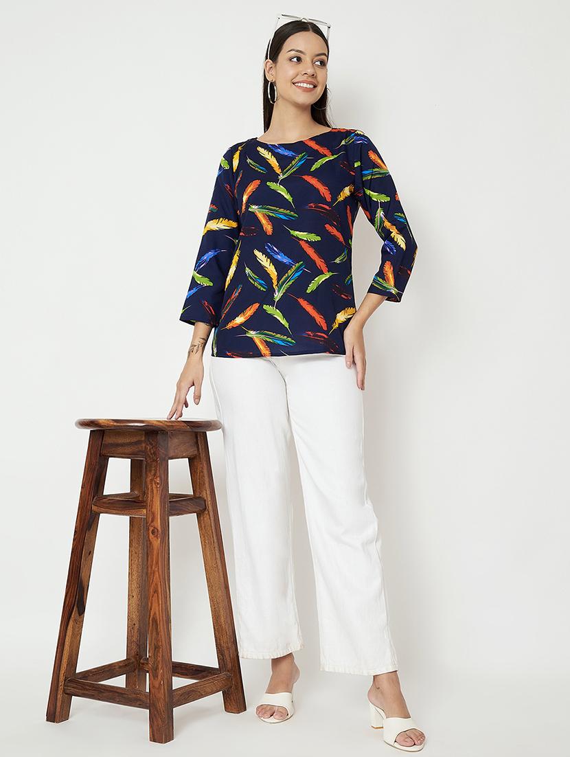 women printed three quarter sleeve top - 21741203 - Standard Image - 4