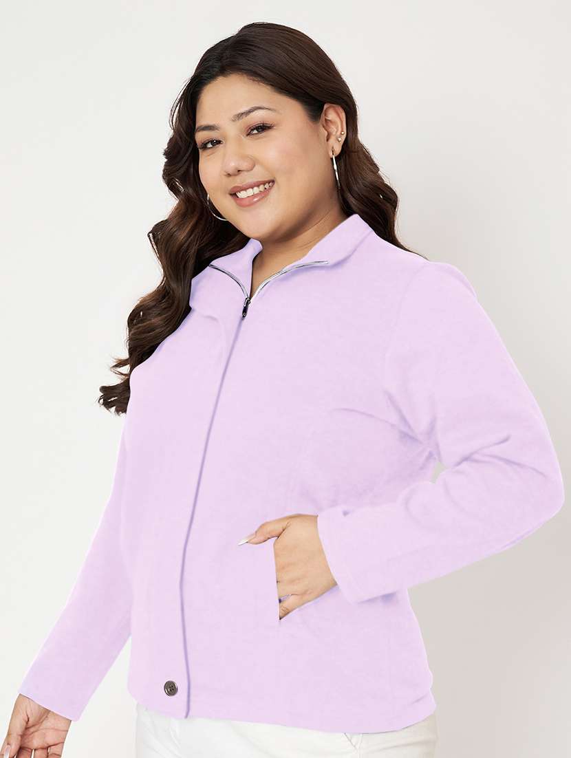 women plus size solid long sleeves sweatshirt - 21741280 -  Standard Image - 1