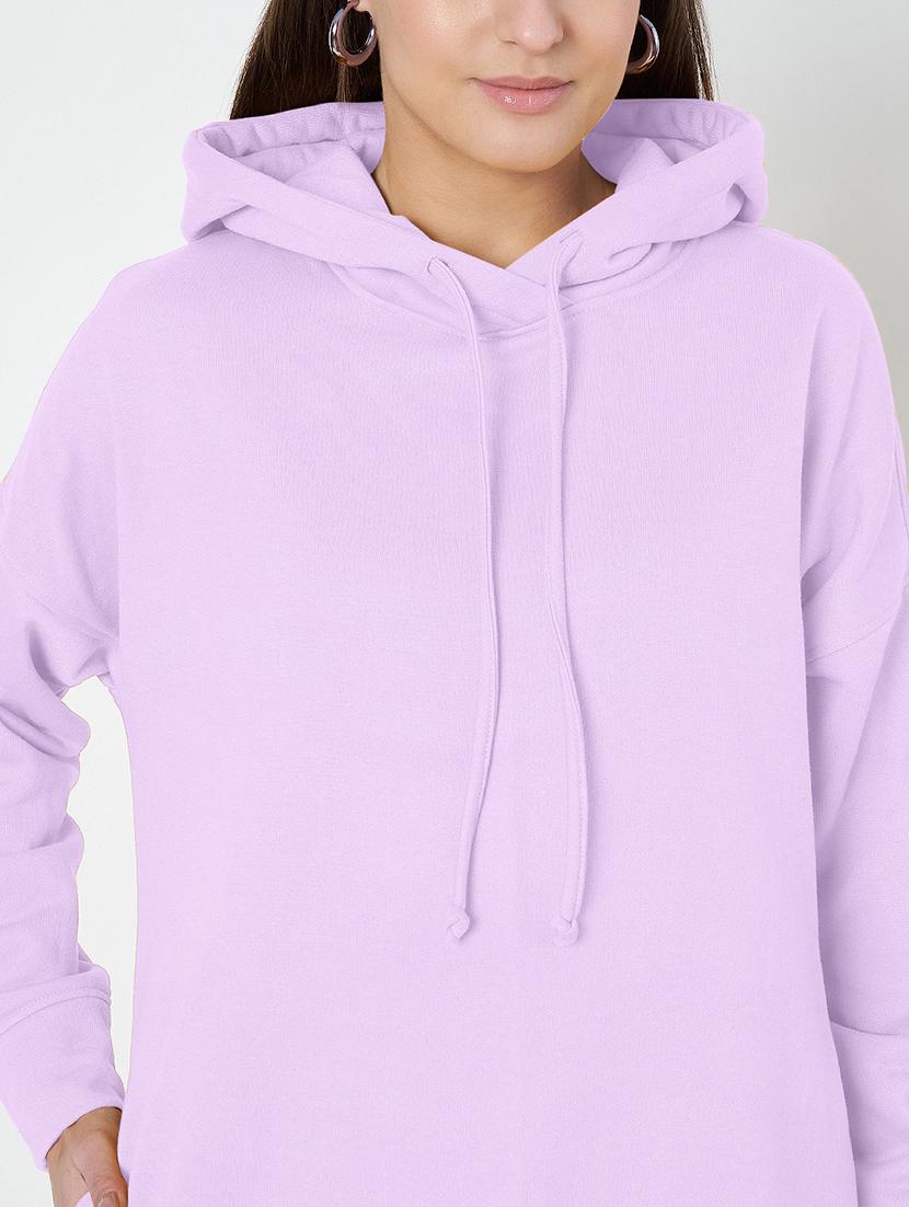 lavender fleece front print sweatshirt - 21741298 - Standard Image - 4