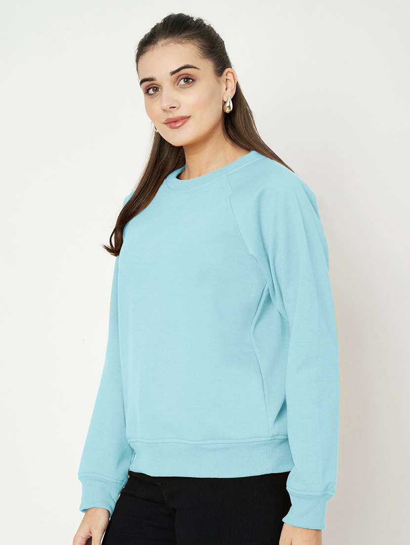 women plus size solid long sleeves sweatshirt - 21741302 -  Standard Image - 1