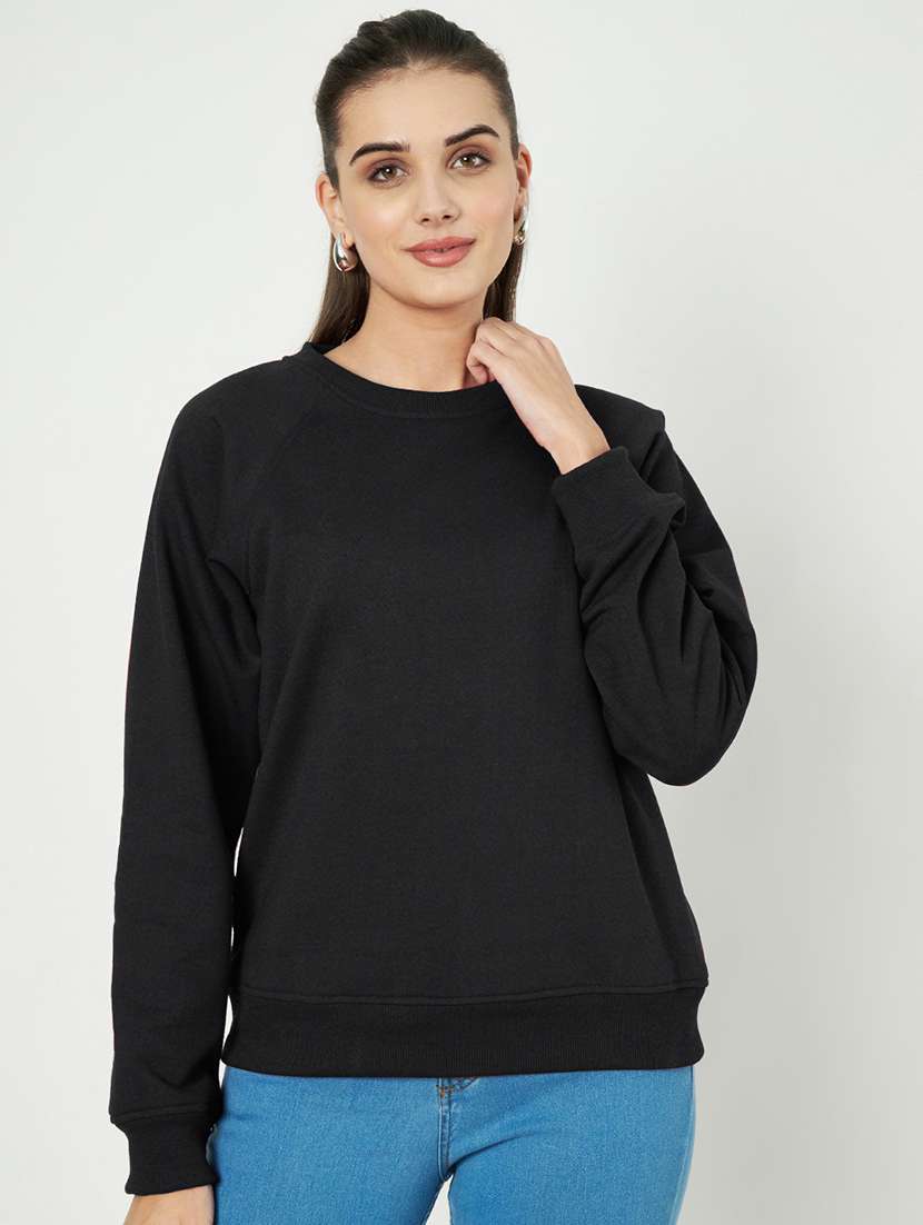 women plus size solid long sleeves sweatshirt