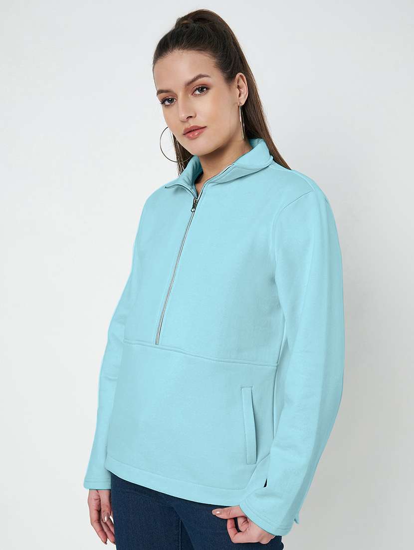 women plus size solid long sleeves sweatshirt - 21741313 - Standard Image - 1