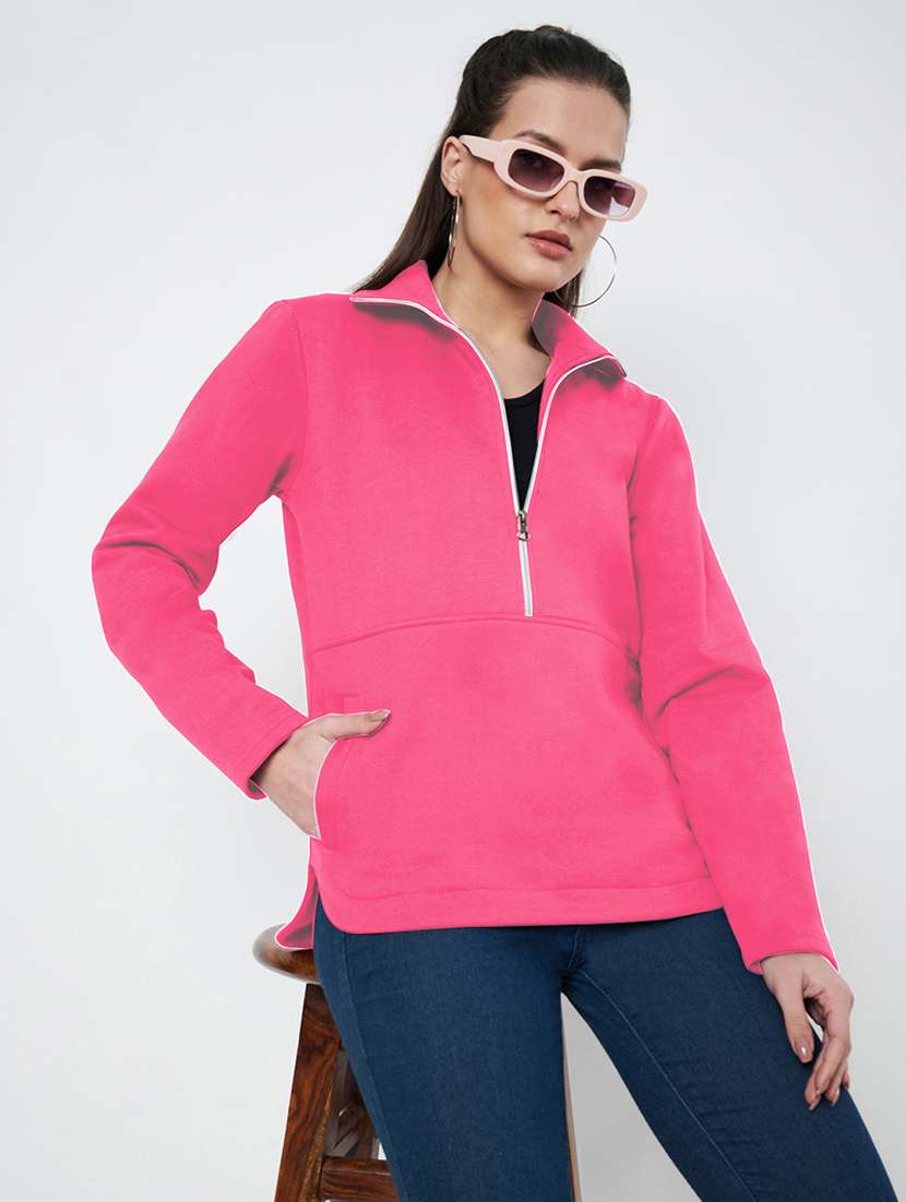 women plus size solid long sleeves sweatshirt - 21741320 - Standard Image - 1