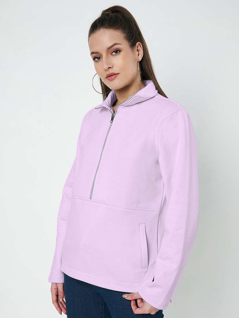 women plus size solid long sleeves sweatshirt - 21741322 -  Standard Image - 1