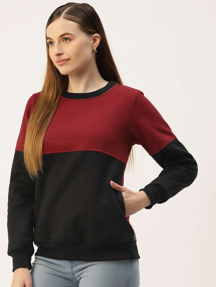 women color blocked long sleeves sweatshirt - 21741333 -  Standard Image - 1