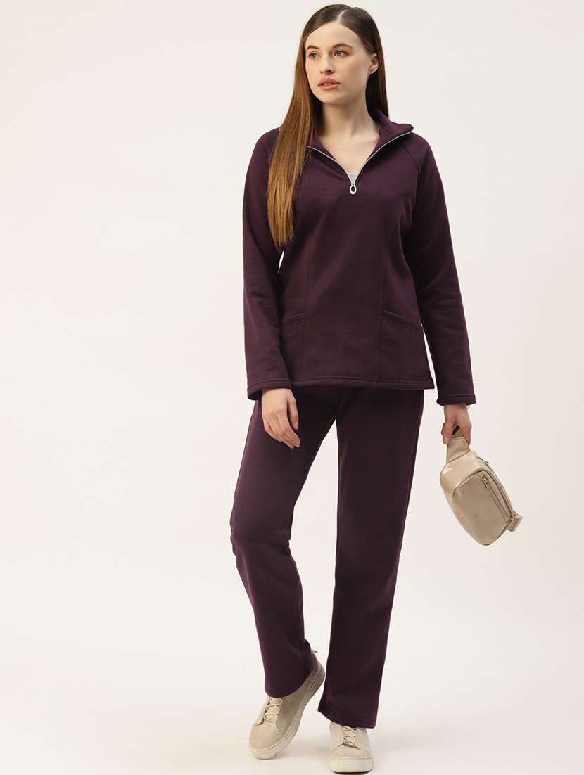 women solid stand collar long sleeves sweatshirt - 21741337 -  Standard Image - 4