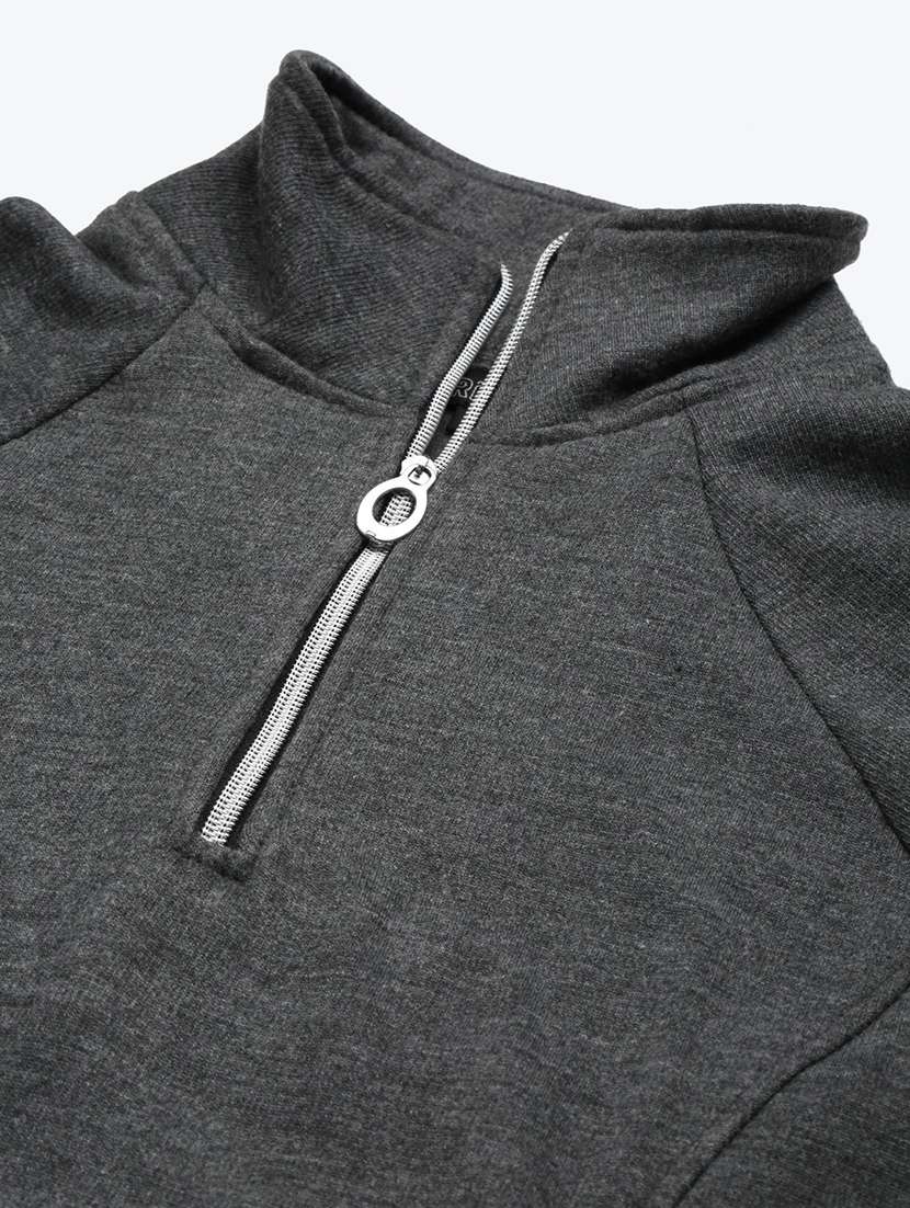 women solid long sleeves stand collar sweatshirt - 21741342 - Standard Image - 4