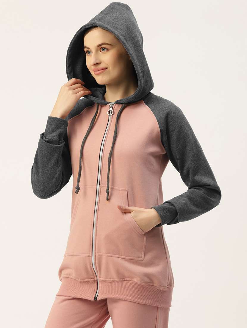 women color blocked hooded sweatshirt - 21741346 -  Standard Image - 1