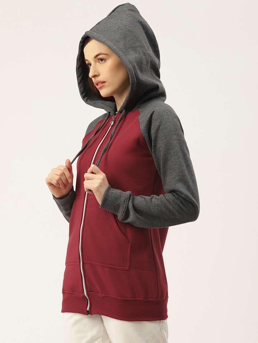 women color blocked hooded sweatshirt - 21741347 -  Standard Image - 1