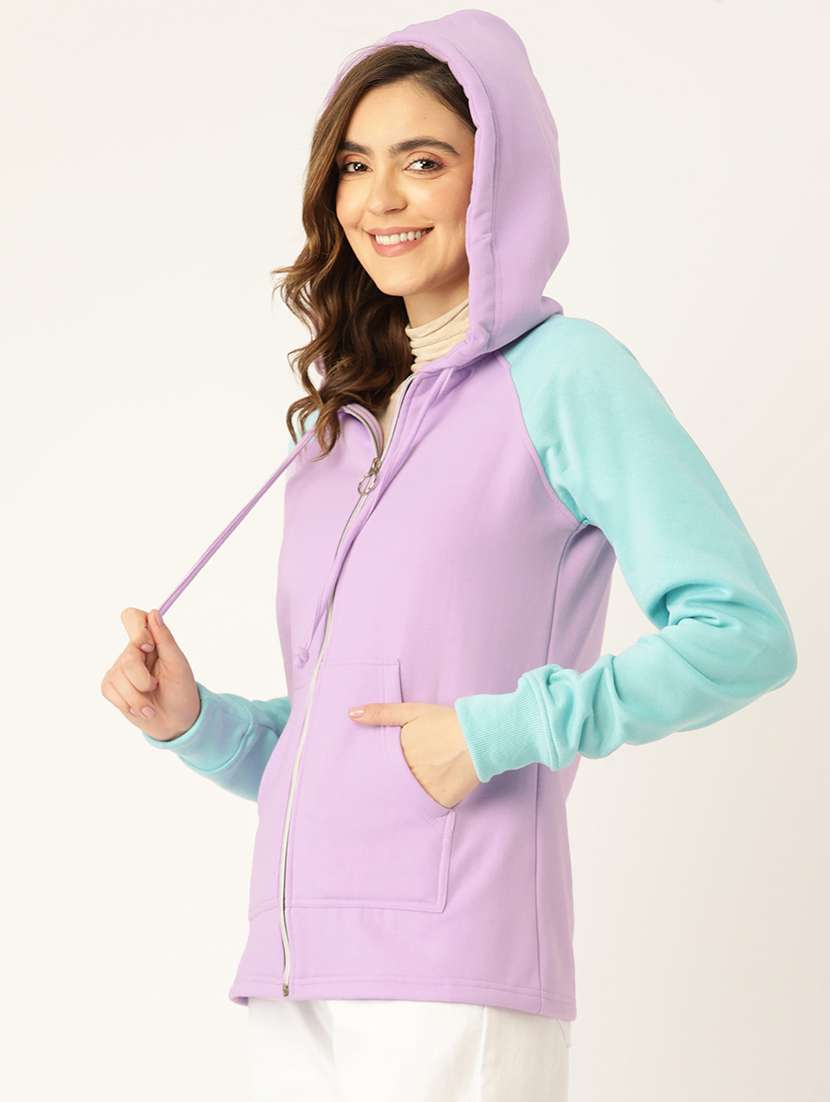 women color blocked hooded sweatshirt - 21741348 -  Standard Image - 1