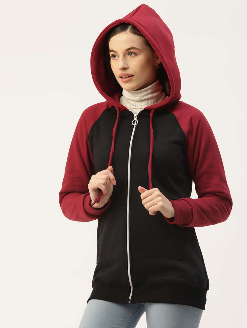 women color blocked hooded sweatshirt - 21741349 -  Standard Image - 1