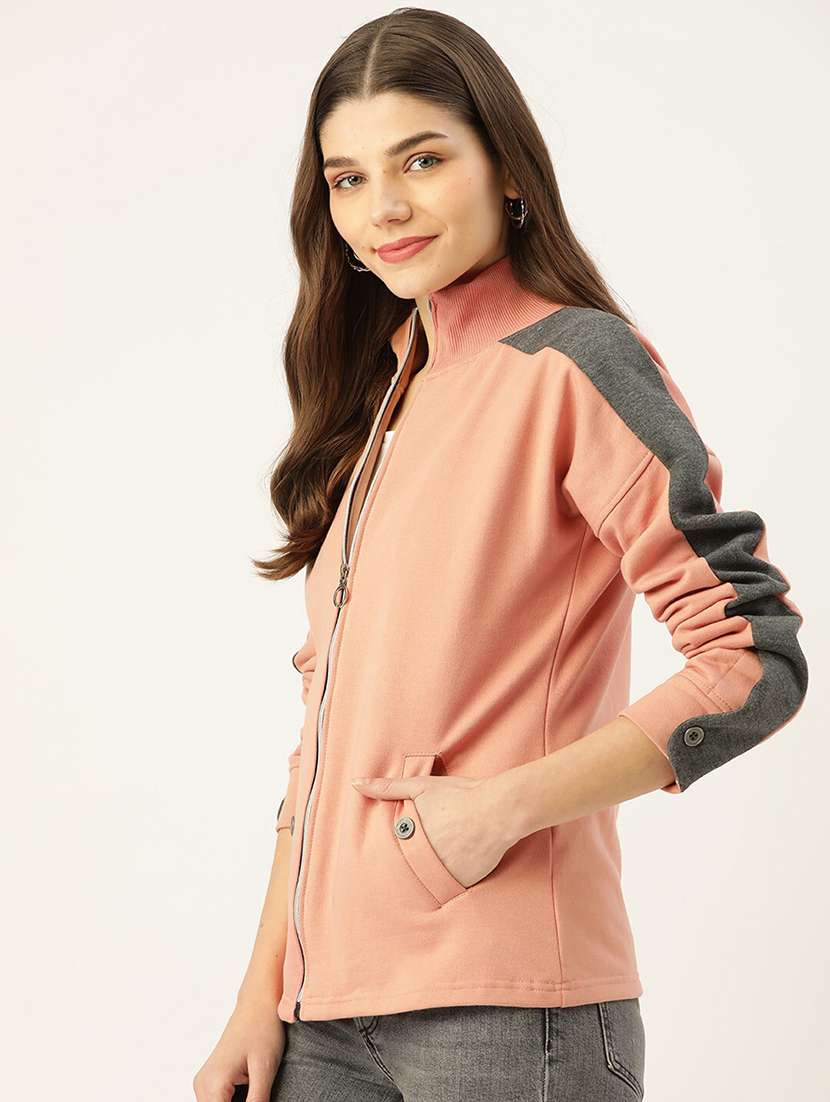 women long sleeves color block sweatshirt - 21741399 -  Standard Image - 1