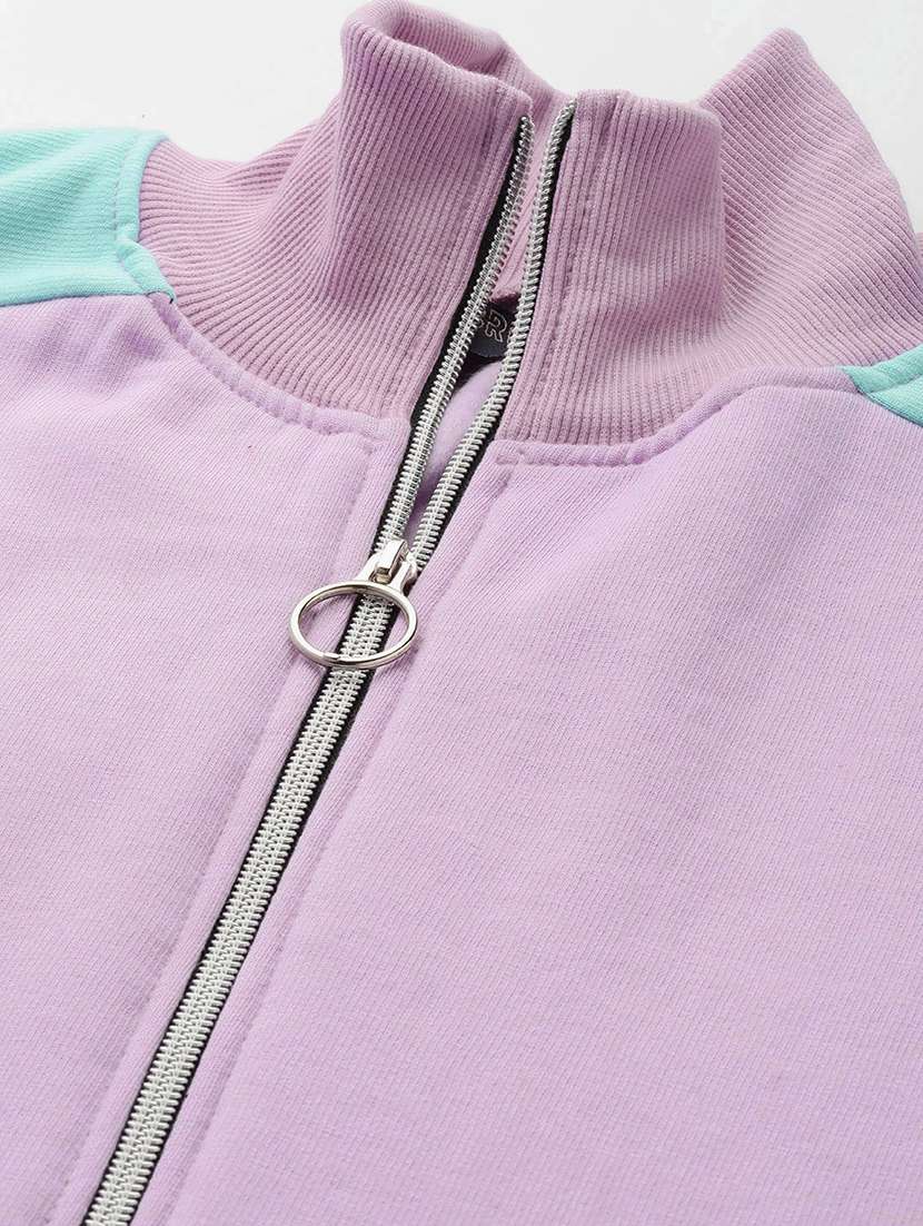 women long sleeves color block sweatshirt - 21741407 -  Standard Image - 4