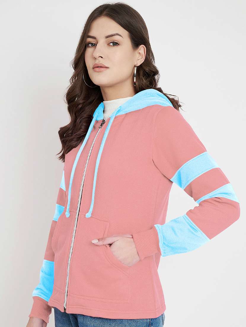 women color blocked long sleeves sweatshirt - 21741421 -  Standard Image - 1