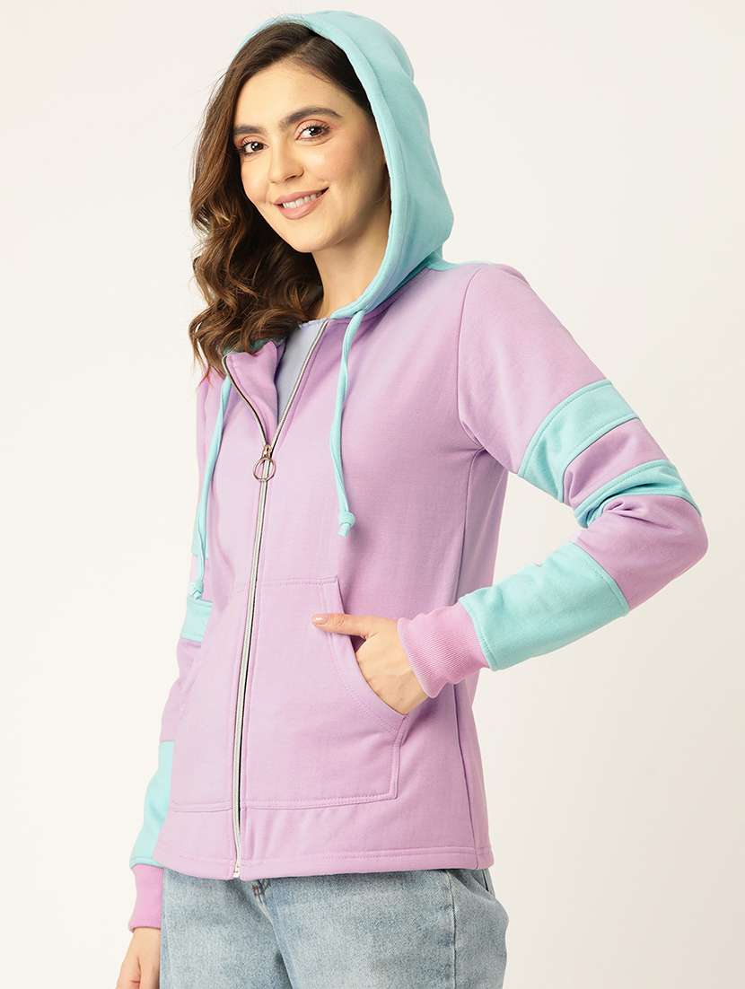 women color blocked long sleeves sweatshirt - 21741433 -  Standard Image - 1