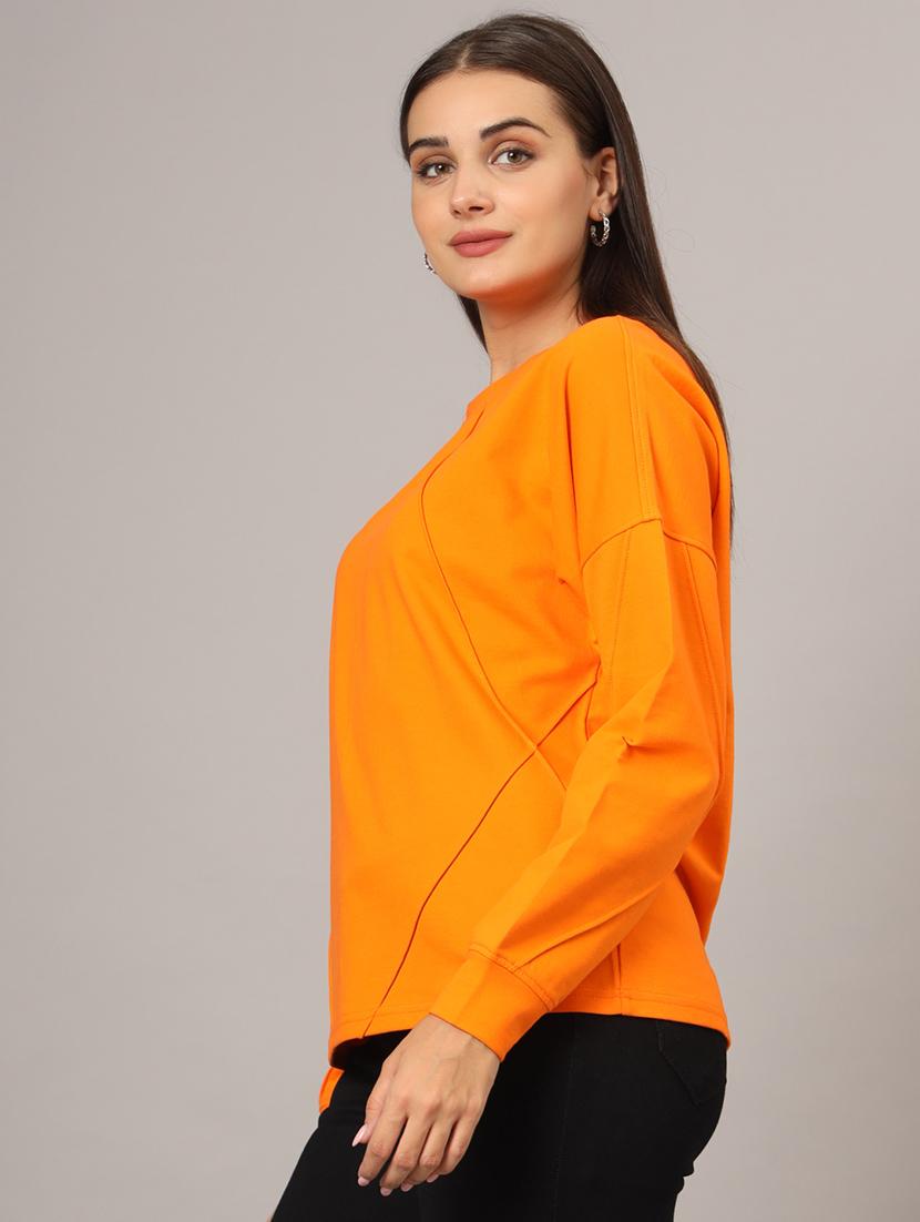 women solid long sleeves sweatshirt - 21741456 - Standard Image - 1