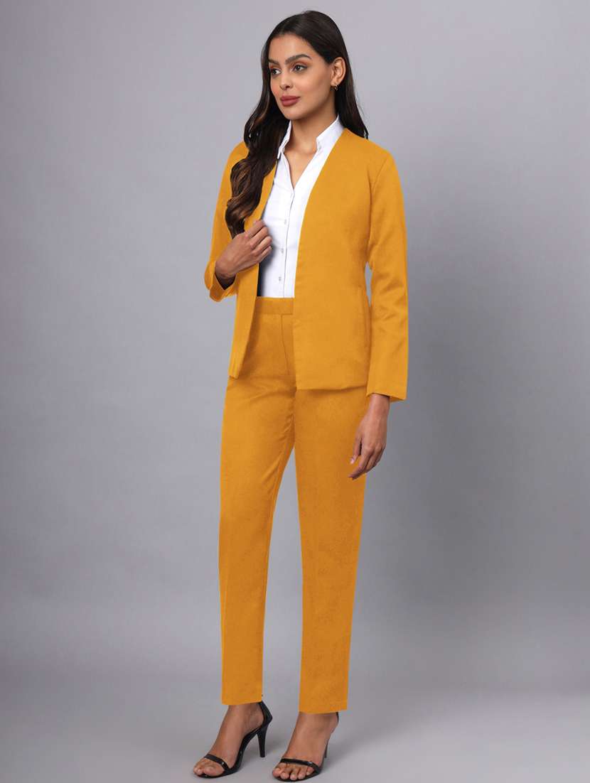 women solid blazer and trouser co-ord set - 21741457 -  Standard Image - 1