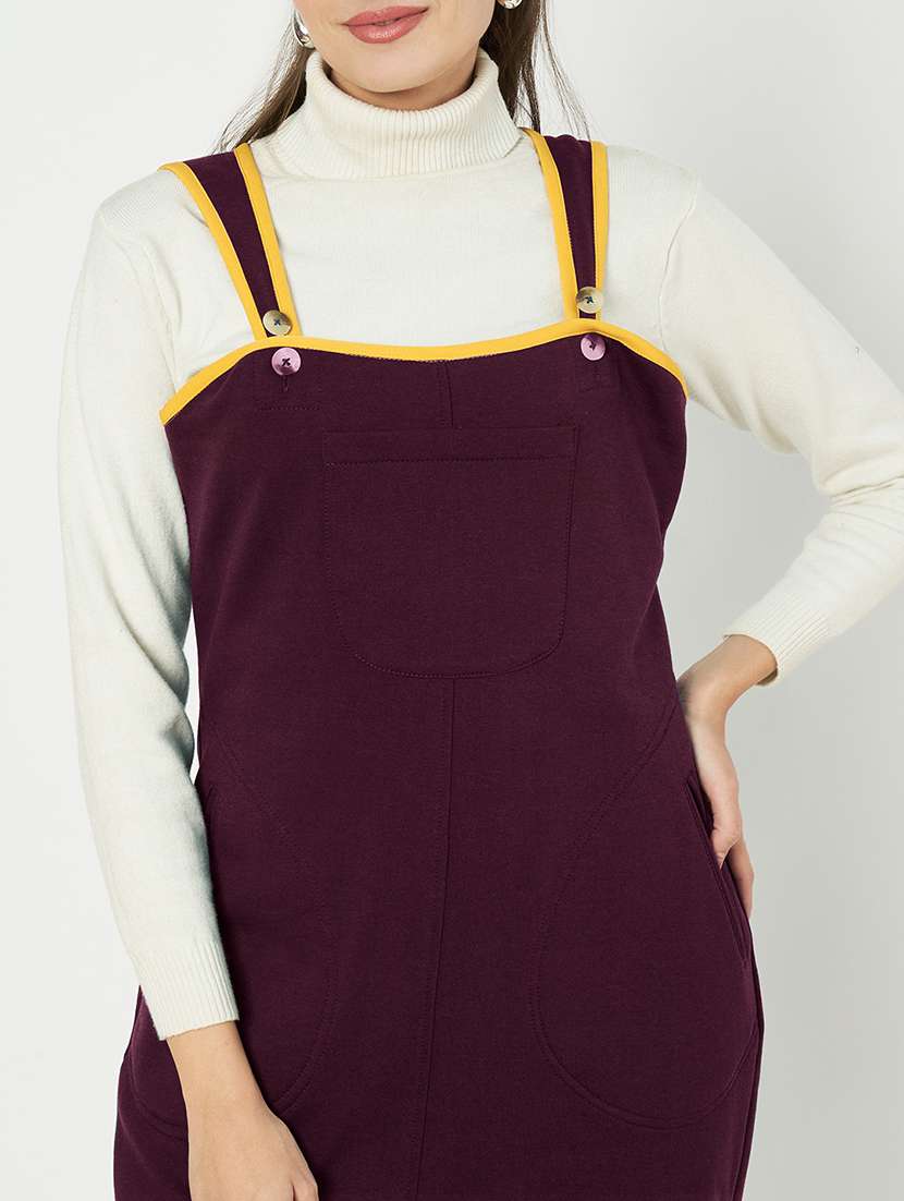 women solid sleeveless dungaree - 21741662 - Standard Image - 4