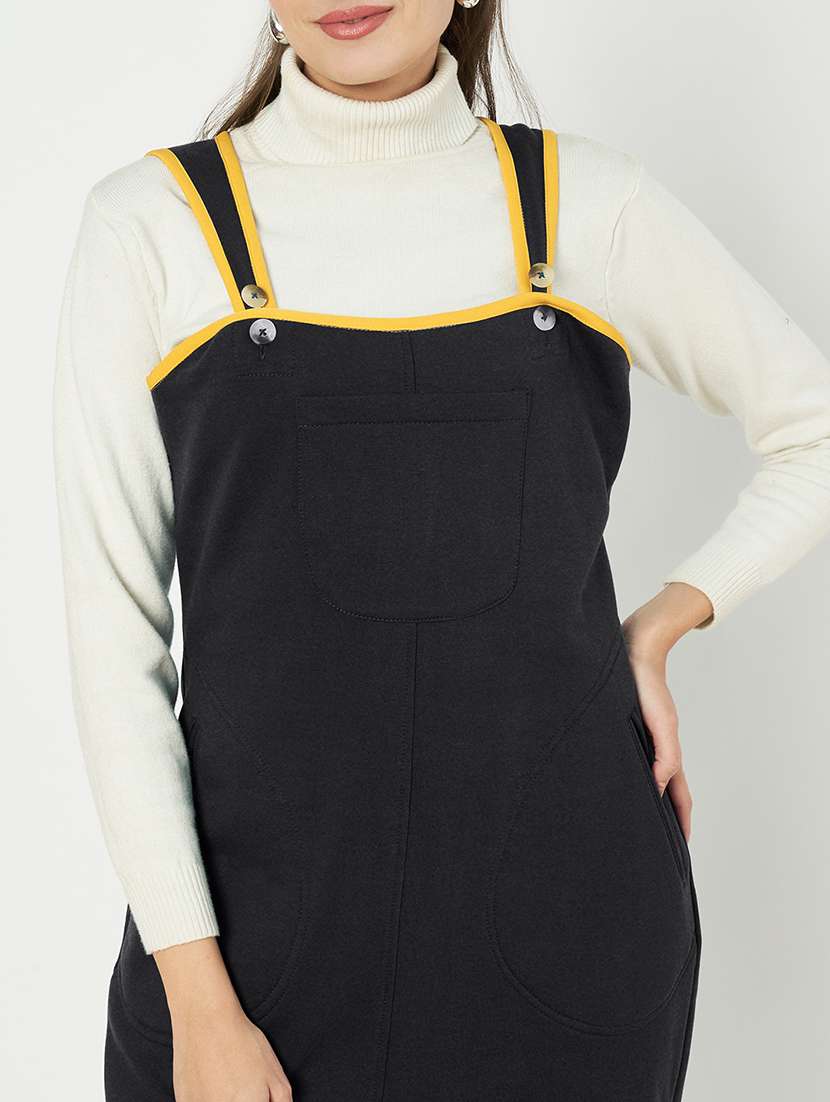 women solid sleeveless dungaree - 21741663 - Standard Image - 4