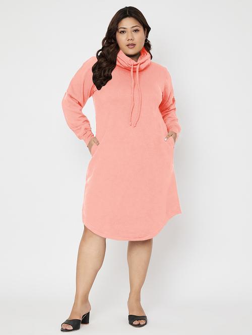 women solid long sleeves winter wear t-shirt dress - 21741667 -  Standard Image - 0