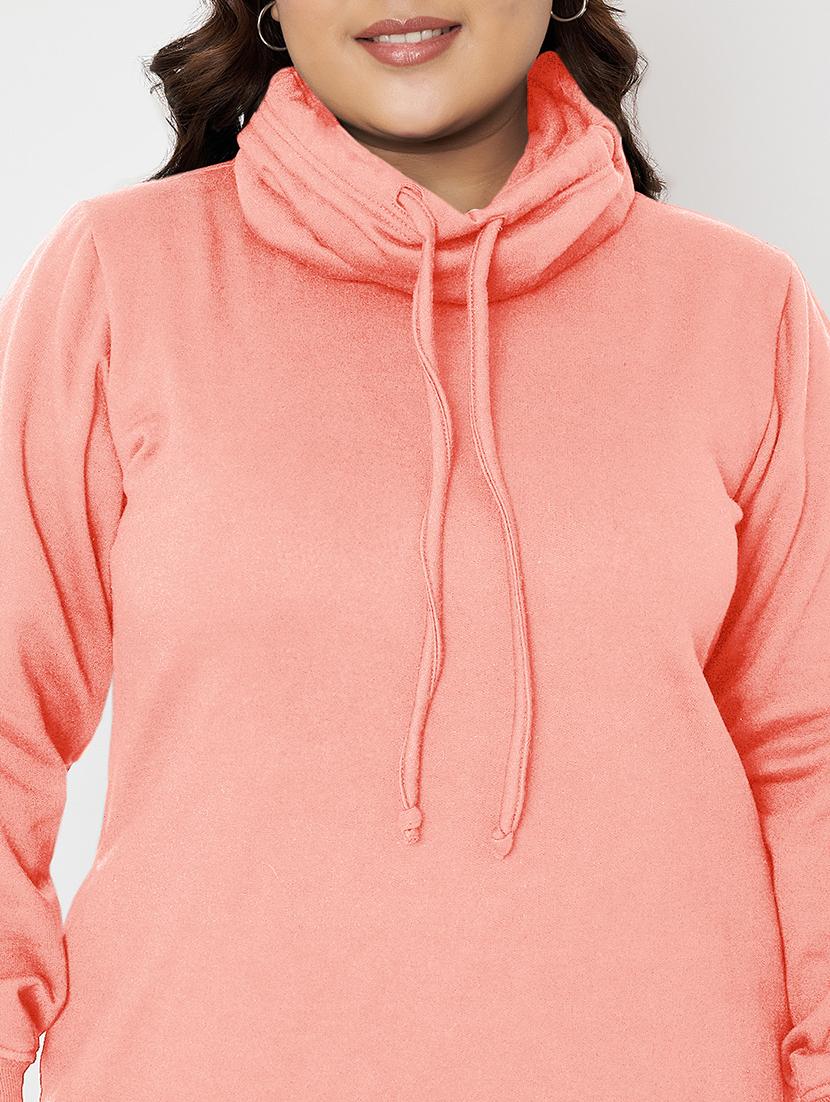 women solid long sleeves winter wear t-shirt dress - 21741667 - Standard Image - 4