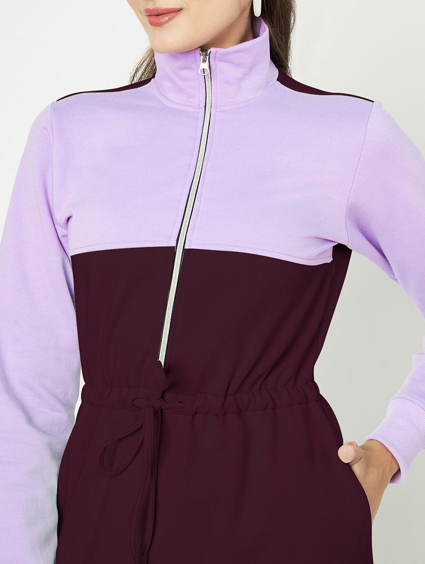 women color blocked long sleeves winter wear dress - 21741697 - Standard Image - 4
