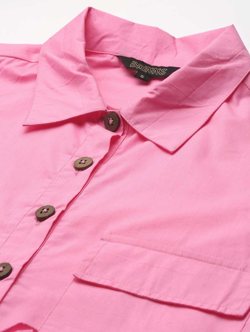 pink cotton blend aline dress - 21741732 -  Standard Image - 4