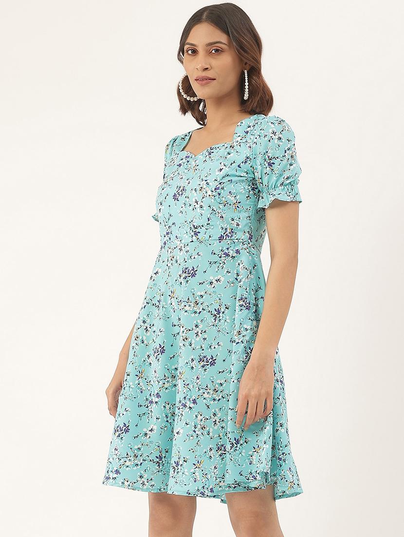 blue polyester aline dress - 21741784 -  Standard Image - 1