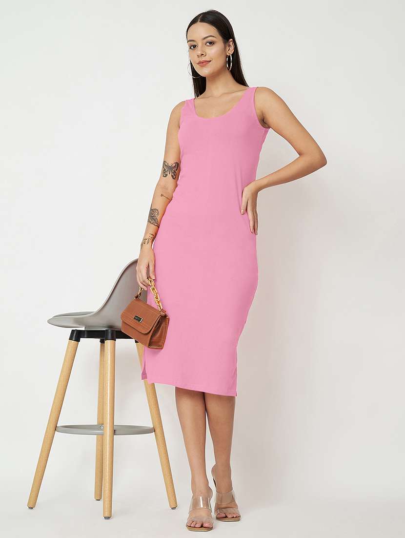 women solid sleeveless sheath dress - 21741826 -  Standard Image - 1