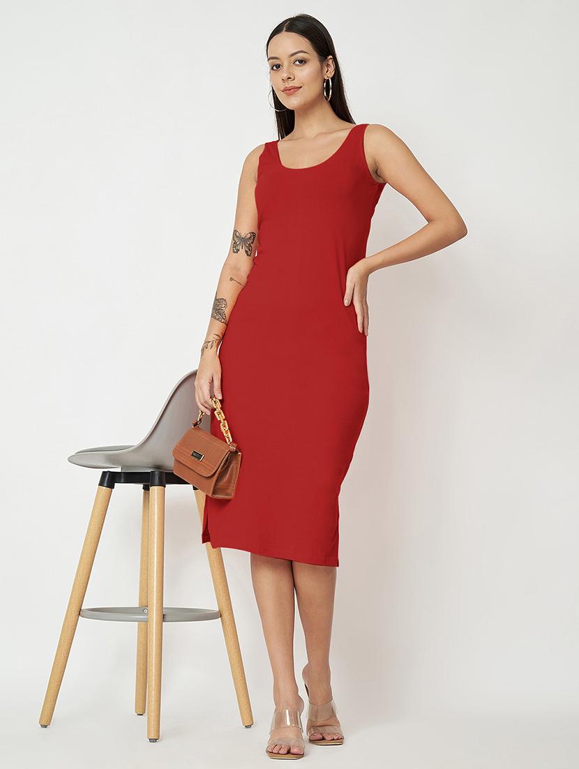 women solid sleeveless sheath dress - 21741829 - Standard Image - 1